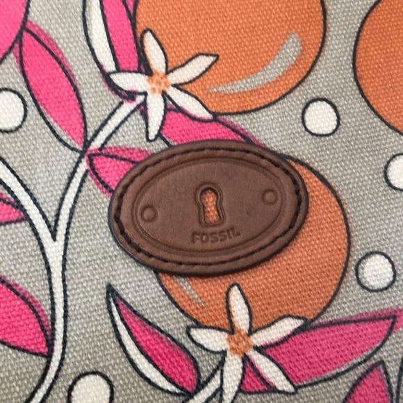 Fossil Key Per Pink Orange Zippered Pouch Bag - Picture 2 of 7